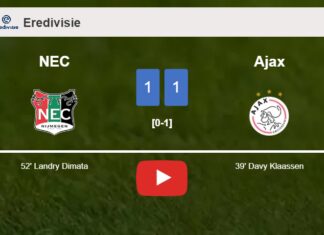 NEC and Ajax draw 1-1 on Sunday. HIGHLIGHTS