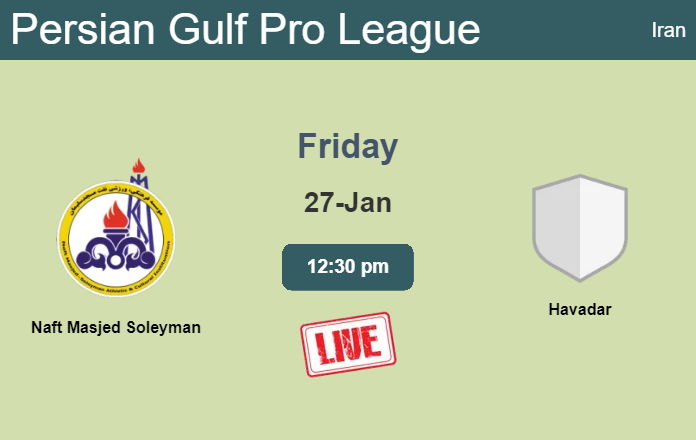 How to watch Naft Masjed Soleyman vs. Havadar on live stream and at what time