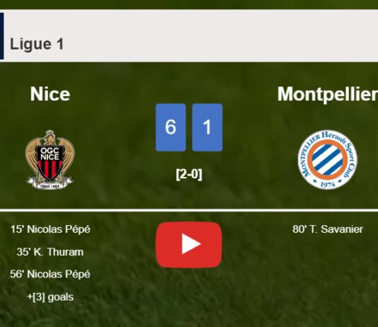 Nice estinguishes Montpellier 6-1 with a fantastic performance. HIGHLIGHTS