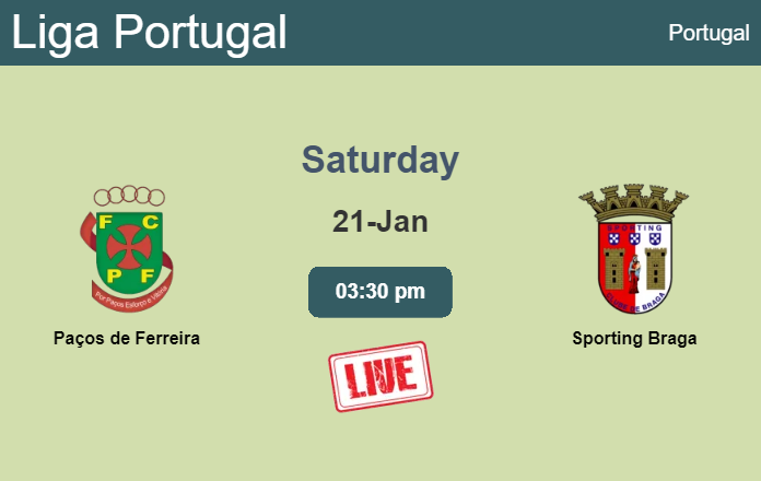 How to watch Paços de Ferreira vs. Sporting Braga on live stream and at what time