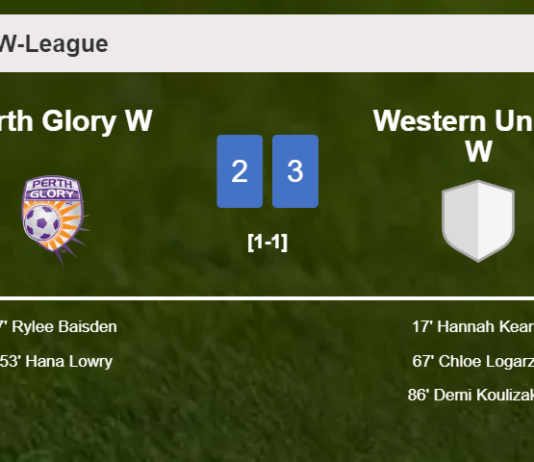 Western United W tops Perth Glory W after recovering from a 2-1 deficit