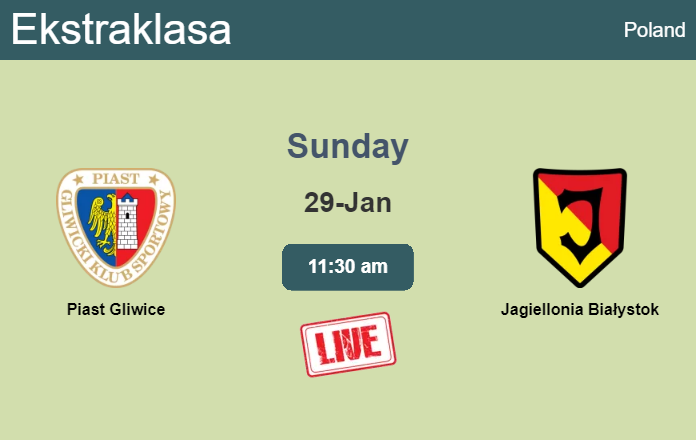 How to watch Piast Gliwice vs. Jagiellonia Białystok on live stream and at what time
