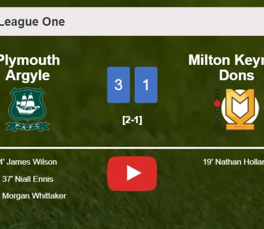 Plymouth Argyle conquers Milton Keynes Dons 3-1. HIGHLIGHTS