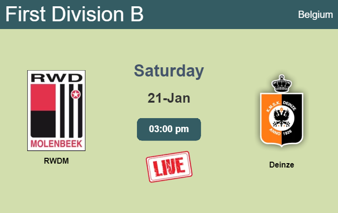 How to watch RWDM vs. Deinze on live stream and at what time