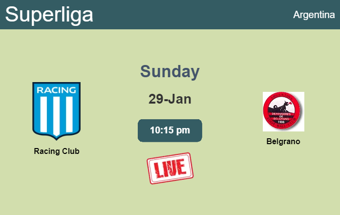 How to watch Racing Club vs. Belgrano on live stream and at what time