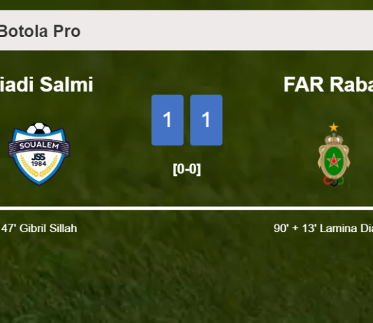 FAR Rabat snatches a draw against Riadi Salmi