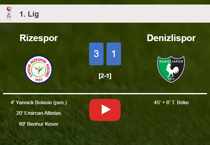 Rizespor conquers Denizlispor 3-1. HIGHLIGHTS
