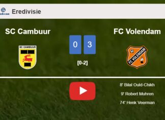 FC Volendam conquers SC Cambuur 3-0. HIGHLIGHTS