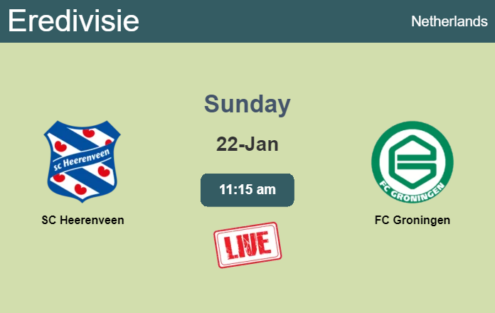 How to watch SC Heerenveen vs. FC Groningen on live stream and at what time