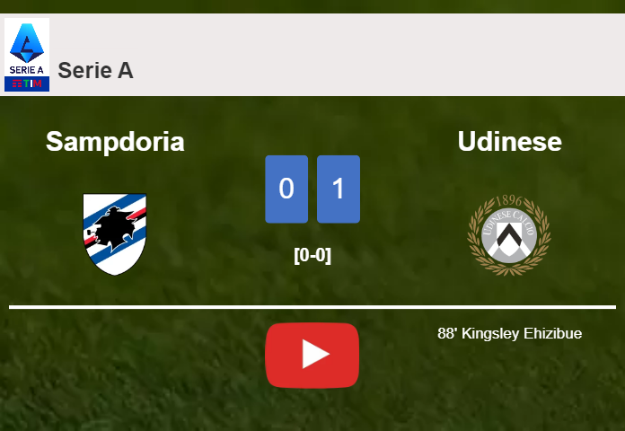 Udinese defeats Sampdoria 1-0 with a late goal scored by K. Ehizibue. HIGHLIGHTS