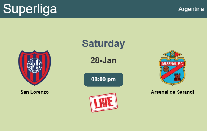 How to watch San Lorenzo vs. Arsenal de Sarandi on live stream and at what time