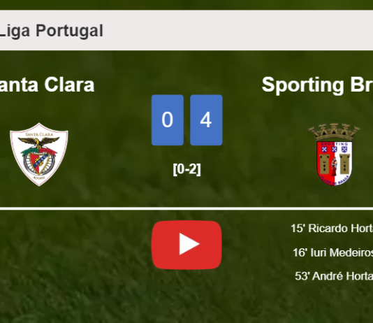 Sporting Braga overcomes Santa Clara 4-0 after playing a incredible match. HIGHLIGHTS