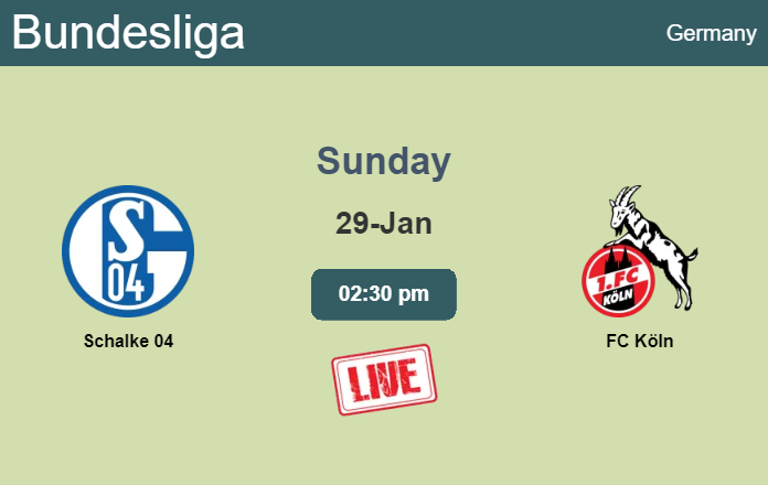 How to watch Schalke 04 vs. FC Köln on live stream and at what time