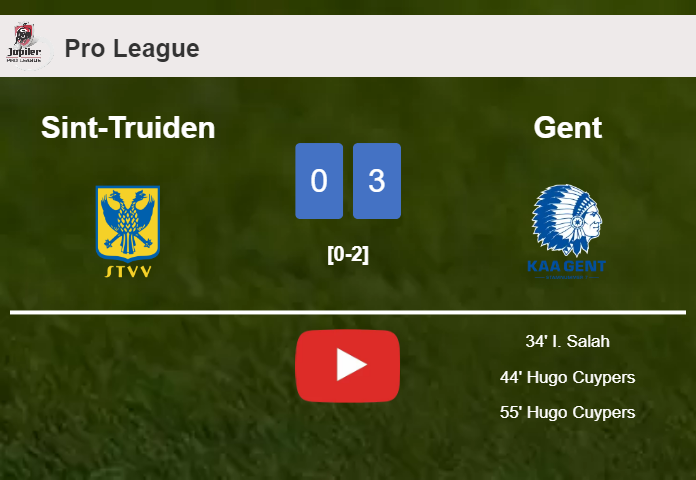 Gent tops Sint-Truiden 3-0. HIGHLIGHTS
