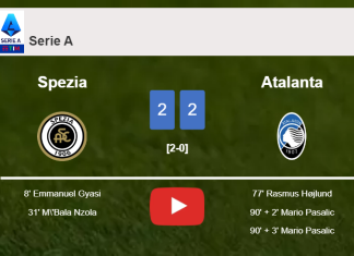 Atalanta manages to draw 2-2 with Spezia after recovering a 0-2 deficit. HIGHLIGHTS