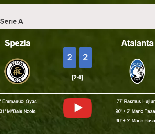 Atalanta manages to draw 2-2 with Spezia after recovering a 0-2 deficit. HIGHLIGHTS