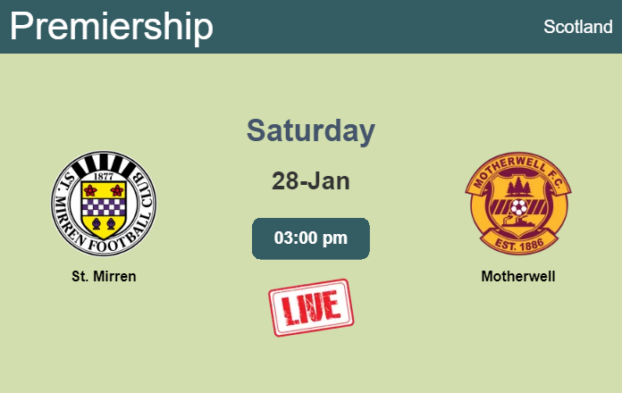 How to watch St. Mirren vs. Motherwell on live stream and at what time