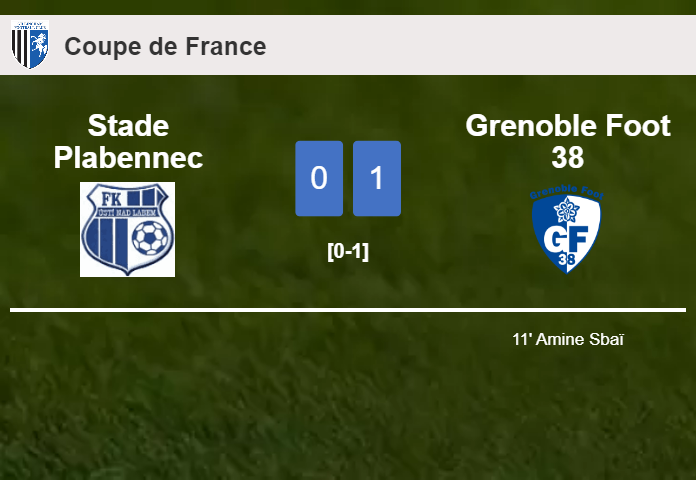 Grenoble Foot 38 overcomes Stade Plabennec 1-0 with a goal scored by A. Sbaï