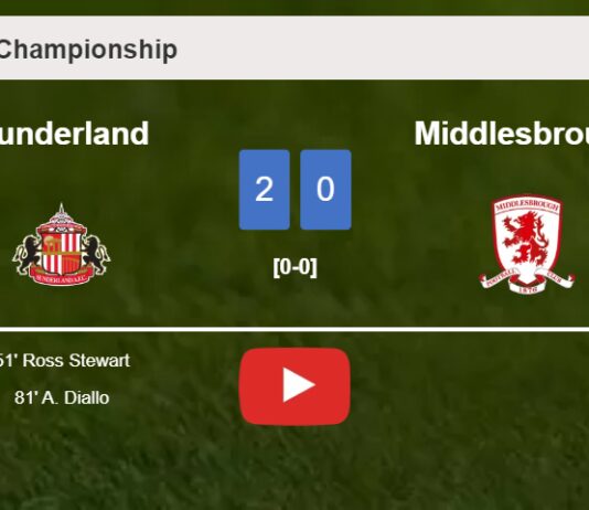 Sunderland prevails over Middlesbrough 2-0 on Sunday. HIGHLIGHTS