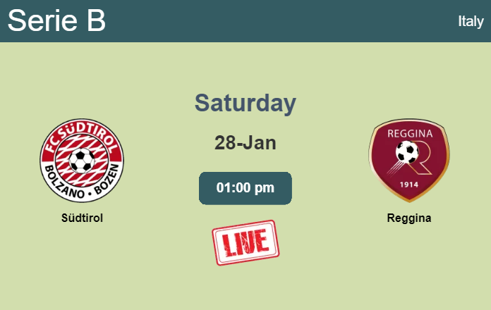 How to watch Südtirol vs. Reggina on live stream and at what time