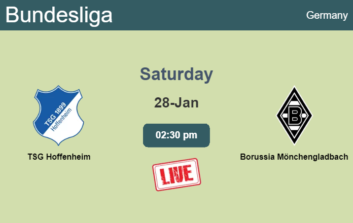 How to watch TSG Hoffenheim vs. Borussia Mönchengladbach on live stream and at what time