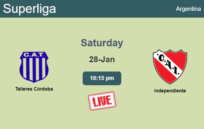 How to watch Talleres Córdoba vs. Independiente on live stream and at what time