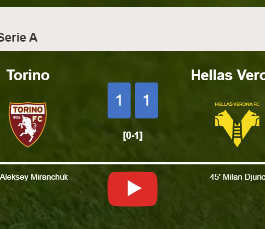 Torino and Hellas Verona draw 1-1 on Wednesday. HIGHLIGHTS