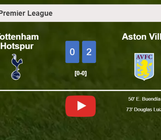 Aston Villa tops Tottenham Hotspur 2-0 on Sunday. HIGHLIGHTS
