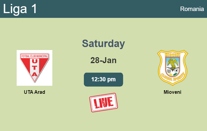 How to watch UTA Arad vs. Mioveni on live stream and at what time
