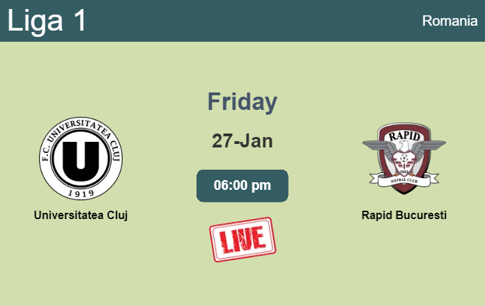 How to watch Universitatea Cluj vs. Rapid Bucuresti on live stream and at what time