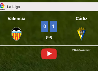 Cádiz conquers Valencia 1-0 with a goal scored by R. Alcaraz . HIGHLIGHTS