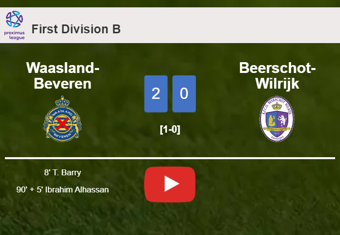 Waasland-Beveren overcomes Beerschot-Wilrijk 2-0 on Sunday. HIGHLIGHTS