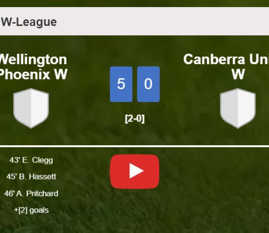 Wellington Phoenix W liquidates Canberra United W 5-0 . HIGHLIGHTS
