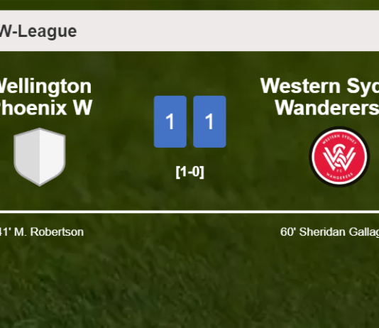 Wellington Phoenix W and Western Sydney Wanderers W draw 1-1 on Monday