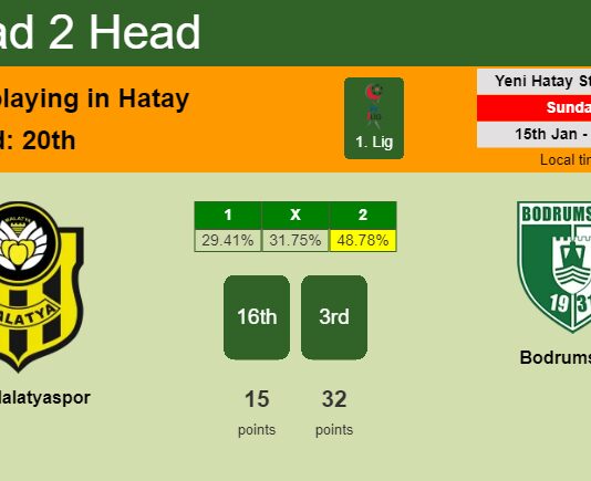 H2H, PREDICTION. Yeni Malatyaspor vs Bodrumspor | Odds, preview, pick, kick-off time - 1. Lig