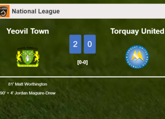 Yeovil Town prevails over Torquay United 2-0 on Sunday
