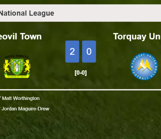Yeovil Town prevails over Torquay United 2-0 on Sunday