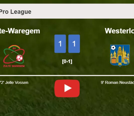 Zulte-Waregem and Westerlo draw 1-1 on Saturday. HIGHLIGHTS