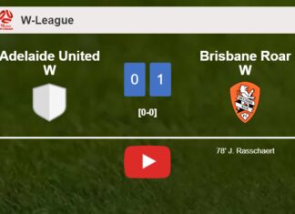 Brisbane Roar W overcomes Adelaide United W 1-0 with a goal scored by J. Rasschaert. HIGHLIGHTS