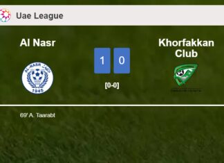 Al Nasr beats Khorfakkan Club 1-0 with a goal scored by A. Taarabt