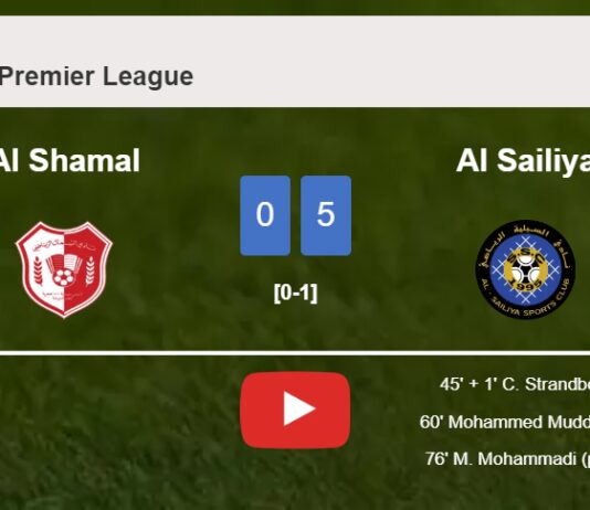 Al Sailiya tops Al Shamal 5-0 after playing a incredible match. HIGHLIGHTS