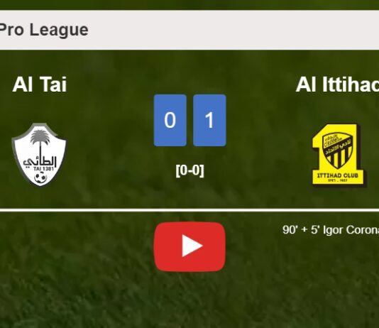 Al Ittihad defeats Al Tai 1-0 with a late goal scored by I. Coronado. HIGHLIGHTS