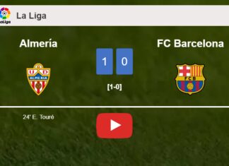 Almería overcomes FC Barcelona 1-0 with a goal scored by E. Touré. HIGHLIGHTS