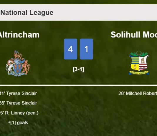 Altrincham estinguishes Solihull Moors 4-1 with a fantastic performance