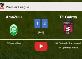 TS Galaxy conquers AmaZulu 2-1 with D. Traore scoring 2 goals. HIGHLIGHTS
