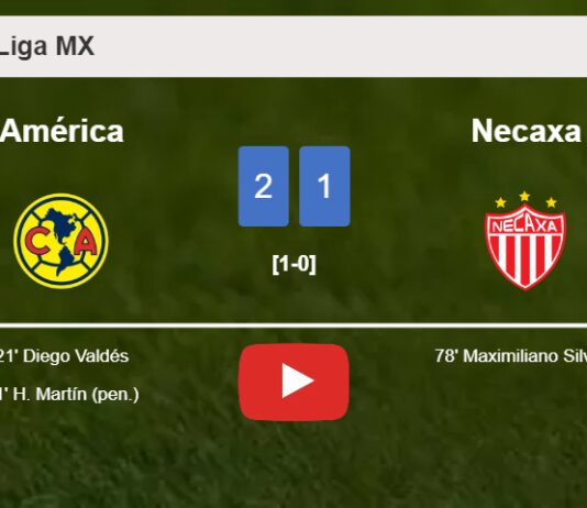 América conquers Necaxa 2-1. HIGHLIGHTS