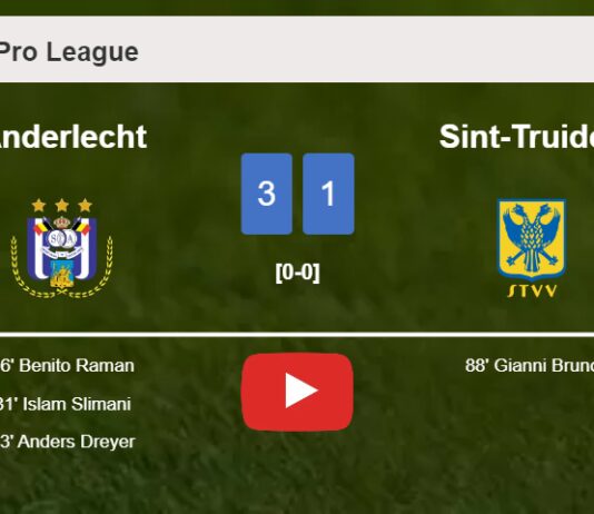 Anderlecht beats Sint-Truiden 3-1. HIGHLIGHTS