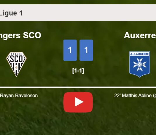 Angers SCO and Auxerre draw 1-1 on Sunday. HIGHLIGHTS