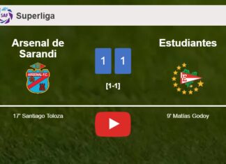 Arsenal de Sarandi and Estudiantes draw 1-1 on Saturday. HIGHLIGHTS