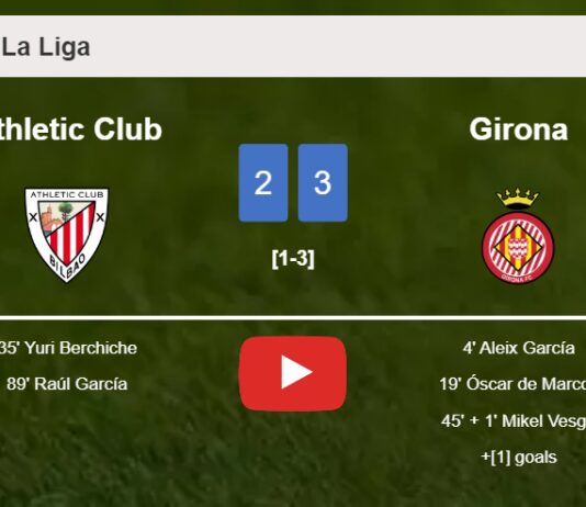 Girona defeats Athletic Club 3-2. HIGHLIGHTS